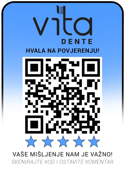 QR kod za Google recenziju ordinacije Vita Dente